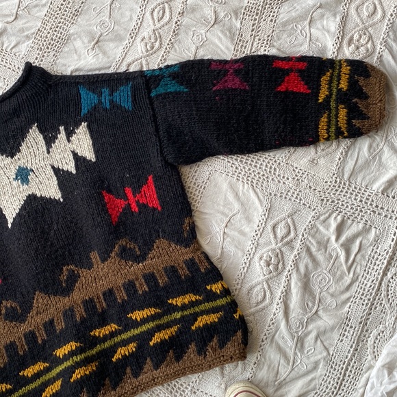 Heavy vintage Ecuador wool sweater - Picture 6 of 10